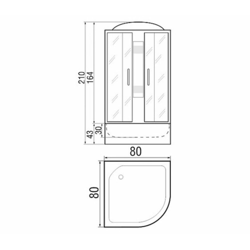 Душевая кабина River Rein 80/43 MT матовое стекло