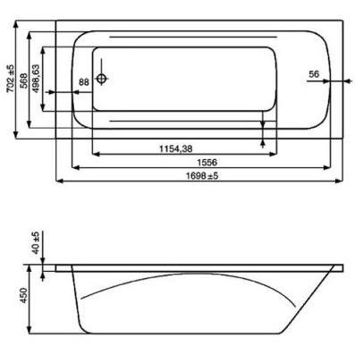 Акриловая ванна Roca Line 170x70