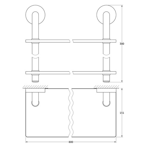 Полка 2-х ярусная Ellux Elegance Ele 039 80 см