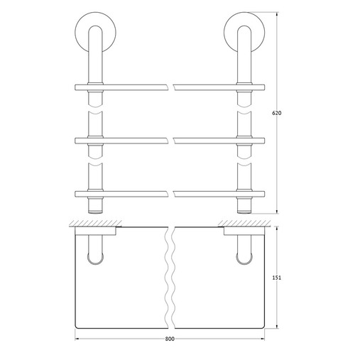 Полка 3-х ярусная Ellux Elegance Ele 045 80 см