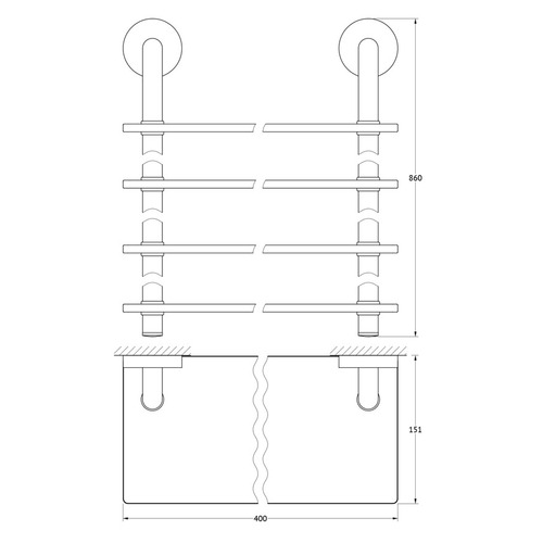 Полка 4-х ярусная Ellux Elegance Ele 047 40 см