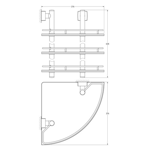 Полка угловая 3-х ярусная FBS Esperado Esp 073