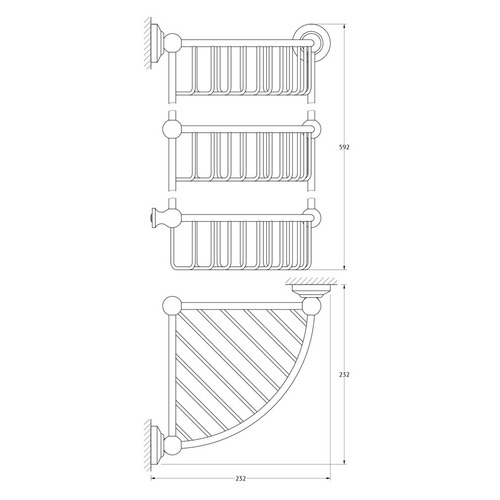 Пол 3SC Stilmar Chrome Sti 009 угловая 3-х ярусная