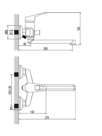 Смеситель Lemark Omega LM3110C для ванны