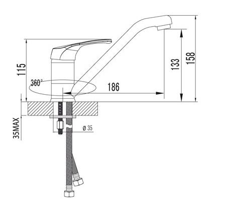 Смеситель для кухни Lemark Omega LM3104C