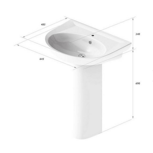 Раковина Sanita Luxe Classic (65см)