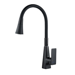 Смеситель для кухни Shevanik S543H-3 с гибким изливом черный матовый