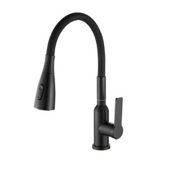 Смеситель для кухни Shevanik S843H-3 с гибким изливом черный матовый