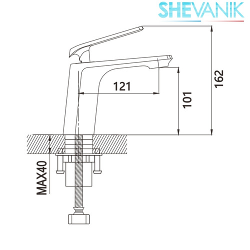 Смеситель для раковины Shevanik S8001H черный матовый
