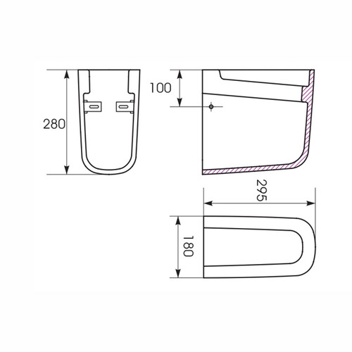 Раковина Cersanit Facile F60 UM-FA60/1 прямоугольная подвесная
