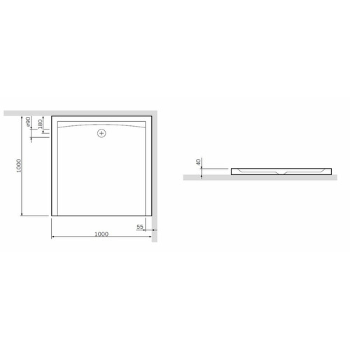 Душевой поддон Am.Pm Inspire S W51T-GSSO-100W Slim Square 100х100