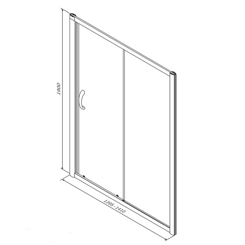Душевая дверь Am.Pm Bliss L W53S-1401190MT 140х190