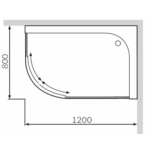 Душевой поддон Am.Pm Bliss L W53T-302L120W 120х80 левый