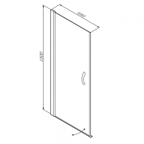 Шторка на ванну Am.Pm Sense W76G-HB-D070-CT 70х150 распашная